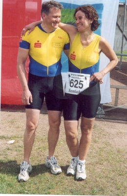 Andre Schmalz und Eva Maria Birlo im Finisher-Hoch